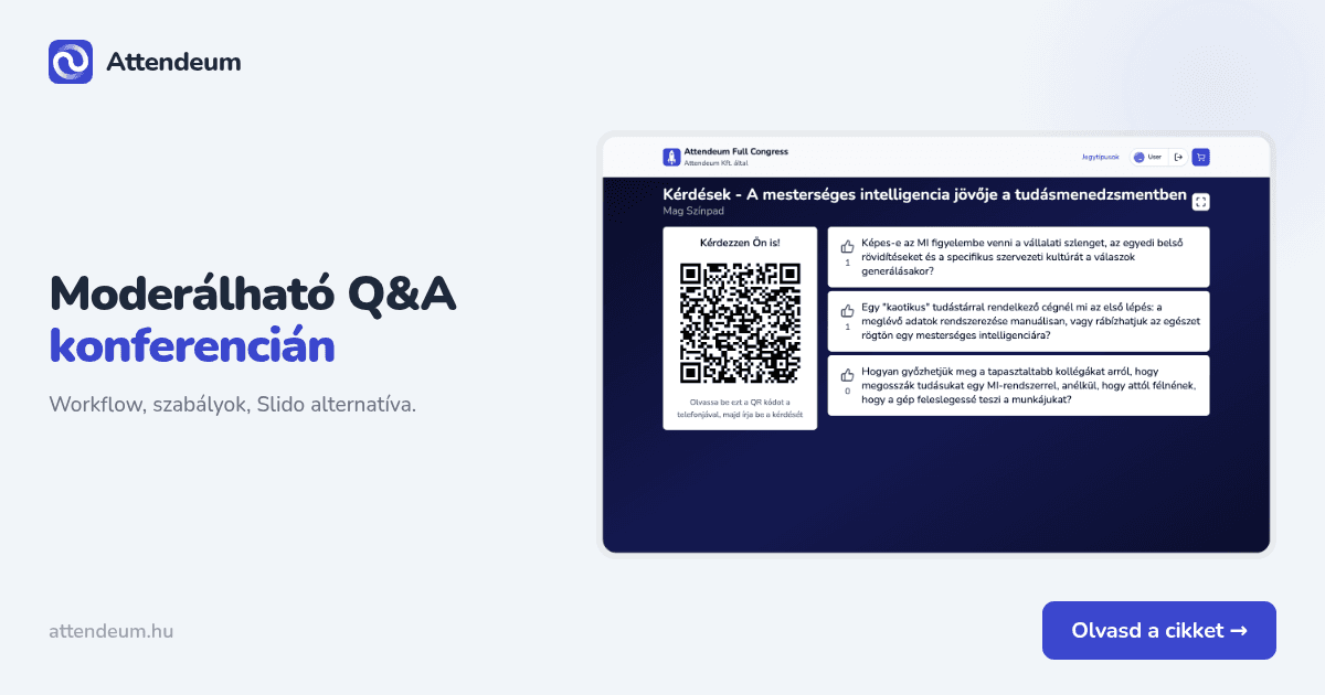 Moderálható Q&A konferencián – workflow + Slido alternatíva
