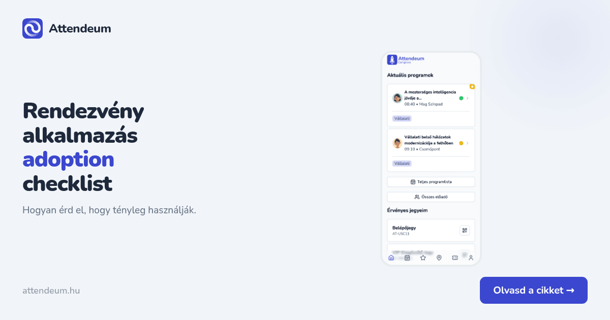 Rendezvény alkalmazás – bevezetési ellenőrzőlista