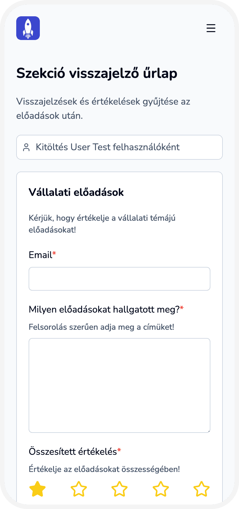 Kezdőképernyőre kitűzött kulcs oldalak és űrlapok.
